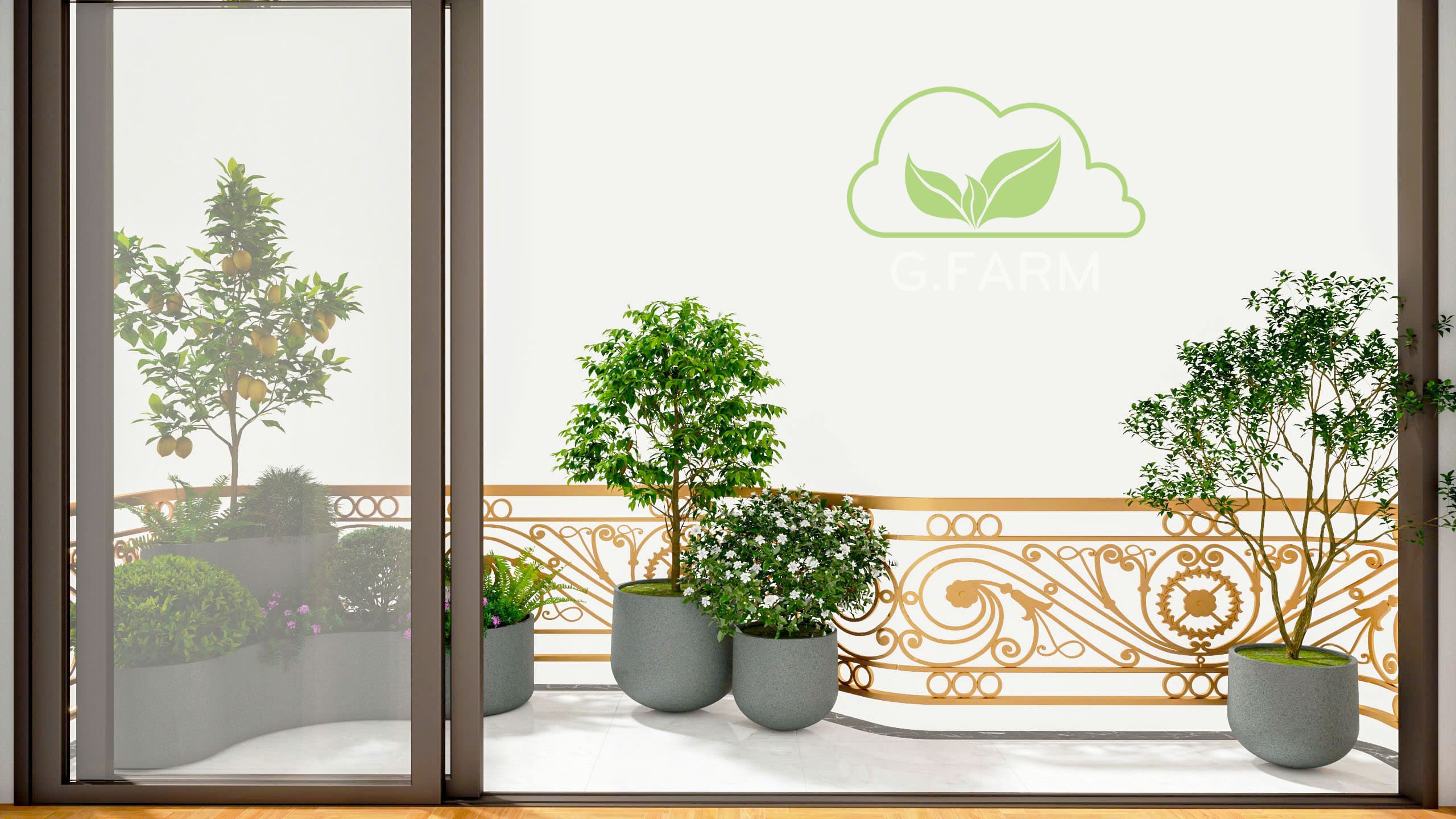 Thiết kế tiểu cảnh cây xanh ban công đẹp tại Tư Đình Long Biên 